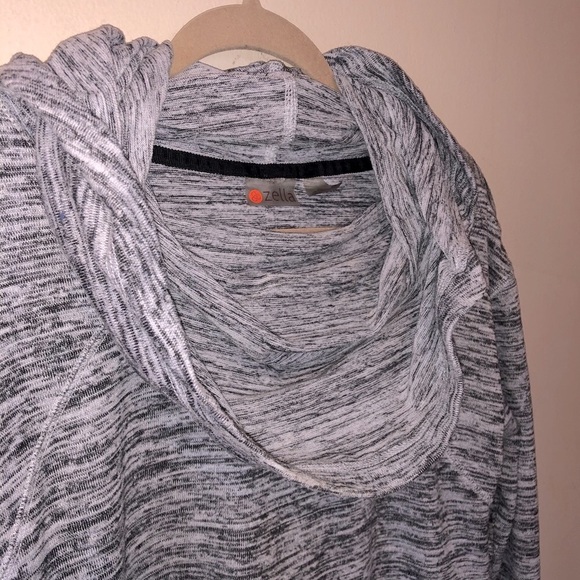 Zella Funnel Neck Pullover Hoodie Heathered Grey - Picture 5 of 7